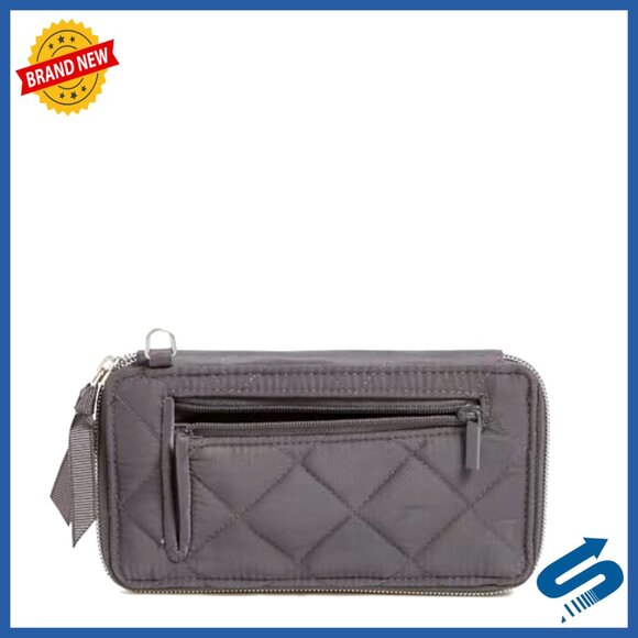 Large RFID Wristlet with Phone Pocket, 7x4x2 Inches, Water-Repellent Twill